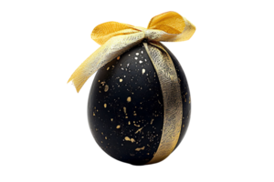 schwarz Ei mit ein Gold Band auf transparent Hintergrund png