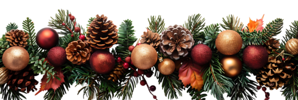 Christmas border design on transparent background png