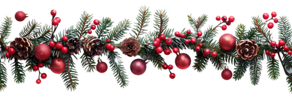 Christmas border design on transparent background png