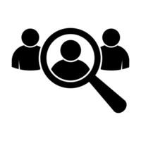 Human resource icon market research, targeting symbol recruitment sign for graphic design, logo, web site, social media, mobile app, ui illustration vector
