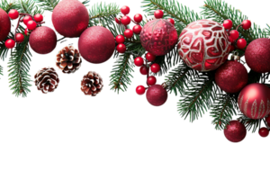 Christmas border design on transparent background png