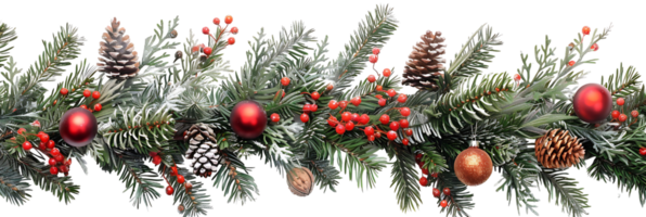 Christmas border design on transparent background png