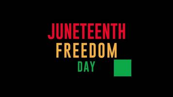 Juneteenth Independence Day animated text. Freedom or Emancipation day. video