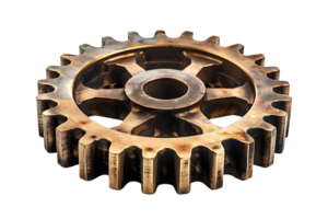 Gear cog wheel on isolated transparent background png