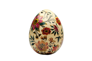 Slavic floral easter egg on transparent background png