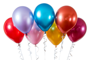 Collection set of colorful balloons on transparent background png