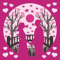 Wedding Couple Shadow Box Background vector