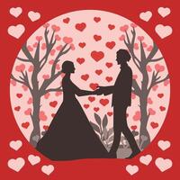 Wedding Couple Shadow Box Background vector