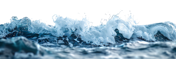 sea waves on isolated transparent background png