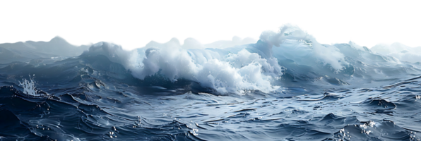 sea waves on isolated transparent background png