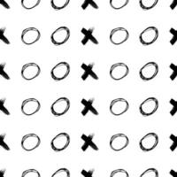 Seamless pattern with hand drawn cross and circle shapes vector