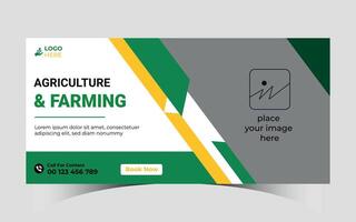 Agriculture social media cover and web banner template vector