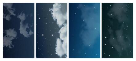 Night sky with many stars vector