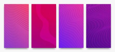 Modern colorful gradient background with wave lines vector