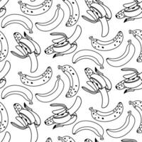 Seamless banana pattern made in a simple contoured style. Bananas are made in a playful, modern design. Texture is suitable for textiles, packaging and branding, stationery and paper, digital design vector