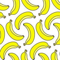 sin costura modelo de cerrado plátanos, hecho en un sencillo contorno estilo con color. bananas son hecho en un moderno diseño. el textura es adecuado para textiles, embalaje y marca, papelería y papel vector