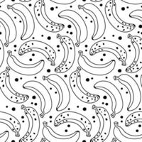 Seamless pattern of covered bananas with spots, made in a simple contour style. Bananas are made in a modern design. The texture is suitable for textiles, packaging and branding, stationery and paper vector