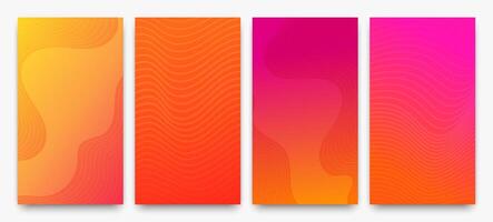 Modern colorful gradient background with wave lines vector