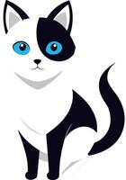 Illustration of a cat with blue eyes isolated on a white background vector