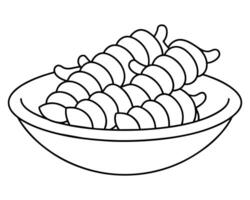 A drawing of a bowl of noodle design vector