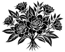 Pencil drawing flower of design vector