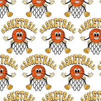 Pattern with a basketball in a hoop and an inscription. Pattern for textile, wrapping paper, background. Basketball. vector