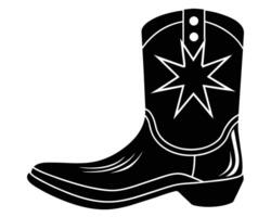 Cowgirl Boot Cut Out Line art design vector