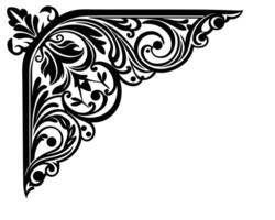 Ornament with filigree corner Line art design vector