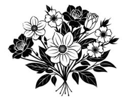 Pencil drawing flower of design vector