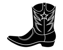 Cowgirl Boot Cut Out Line art design vector