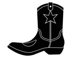 Cowgirl Boot Cut Out Line art design vector