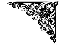 Ornament with filigree corner Line art design vector