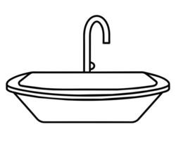 A kitchen sink Line art design vector