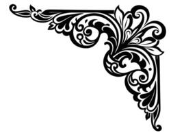 Ornament with filigree corner Line art design vector