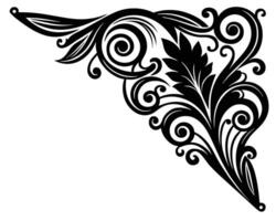 Ornament with filigree corner Line art design vector