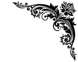 Ornament with filigree corner Line art design vector