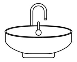 A kitchen sink Line art design vector