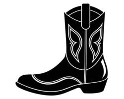 Cowgirl Boot Cut Out Line art design vector