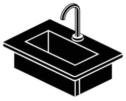 A kitchen sink Line art design vector