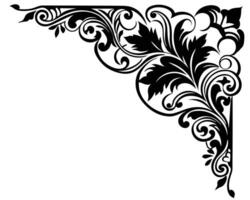 Ornament with filigree corner Line art design vector