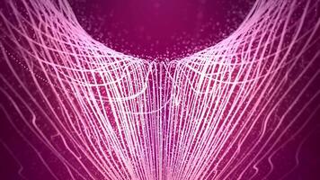 sömlös slinga animering av abstrakt rosa lila bakgrund med vit lysande rader i en form av växt flytande i de vatten , rörelse grafik , looped , 4k , 60 fps video