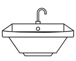 A kitchen sink Line art design vector