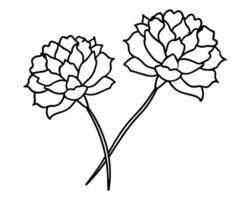 Bouquet of flowers outline vector