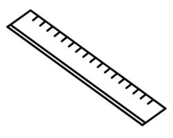 Outline illustration of ruler ico vector
