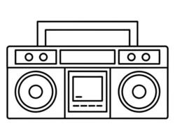 Music speakers and musical notes hand drawn vector