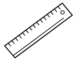 Outline illustration of ruler ico vector