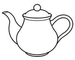 Black teapot and tea cup arrangement vector