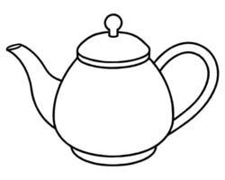 negro tetera y té taza arreglo vector