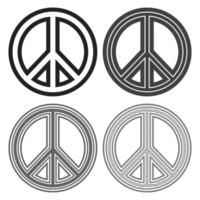 Set metallic international peace symbol vector