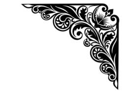 Ornament with filigree corner Line art design vector